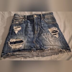 Hollister Light Blue Denim Jean Skirt